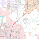 Premium Style Wall Map of McKinney, TX