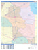 Colorcast Zip Code Style Wall Map of Mesquite, TX