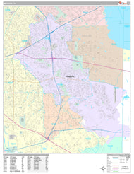 Premium Style Wall Map of Mesquite, TX