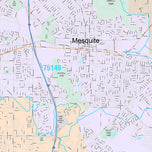 Premium Style Wall Map of Mesquite, TX