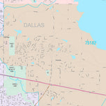 Premium Style Wall Map of Mesquite, TX