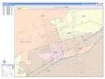 Colorcast Zip Code Style Wall Map of Midland, TX