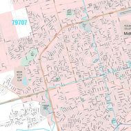 Premium Style Wall Map of Midland, TX