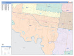 Colorcast Zip Code Style Wall Map of Mission, TX
