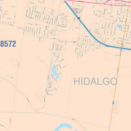 Colorcast Zip Code Style Wall Map of Mission, TX