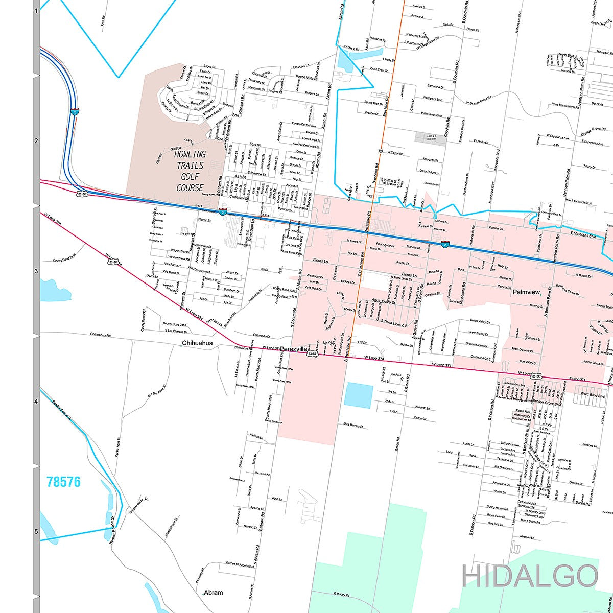Premium Style Wall Map of Mission, TX