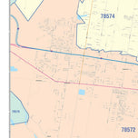 Colorcast Zip Code Style Wall Map of Mission, TX