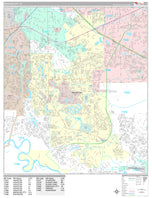 Premium Style Wall Map of Missouri City, TX