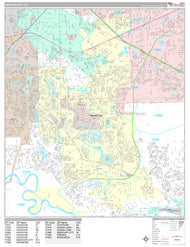 Premium Style Wall Map of Missouri City, TX