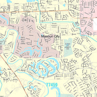 Premium Style Wall Map of Missouri City, TX