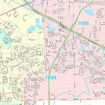 Premium Style Wall Map of Missouri City, TX