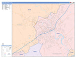 Colorcast Zip Code Style Wall Map of New Braunfels, TX