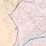 Colorcast Zip Code Style Wall Map of New Braunfels, TX