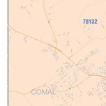 Colorcast Zip Code Style Wall Map of New Braunfels, TX