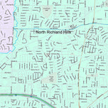 Premium Style Wall Map of North Richland Hills, TX