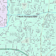 Premium Style Wall Map of North Richland Hills, TX