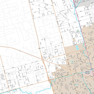 Premium Style Wall Map of Odessa, TX