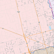 Colorcast Zip Code Style Wall Map of Odessa, TX