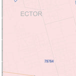 Colorcast Zip Code Style Wall Map of Odessa, TX