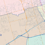 Colorcast Zip Code Style Wall Map of Odessa, TX