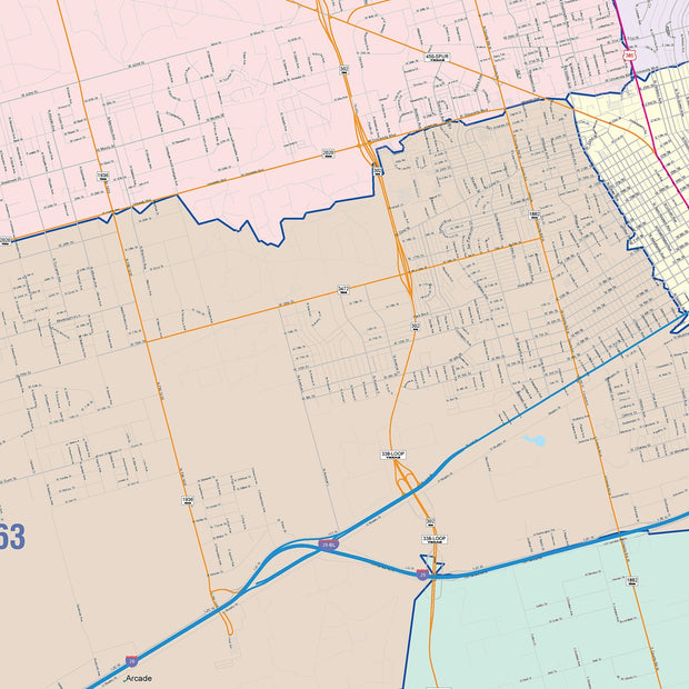 Area Code Map 79762 Colorcast Zip Code Style Wall Map of Odessa, TX – Texas Map Store