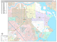 Premium Style Wall Map of Pasadena, TX
