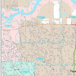 Premium Style Wall Map of Pasadena, TX