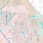 Premium Style Wall Map of Pasadena, TX