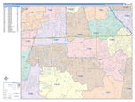 Colorcast Zip Code Style Wall Map of Pearland, TX