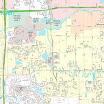 Premium Style Wall Map of Pearland, TX