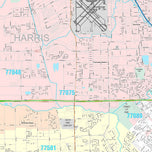 Premium Style Wall Map of Pearland, TX