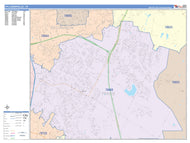 Colorcast Zip Code Style Wall Map of Pflugerville, TX