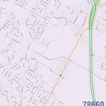 Colorcast Zip Code Style Wall Map of Pflugerville, TX