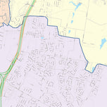 Colorcast Zip Code Style Wall Map of Pflugerville, TX