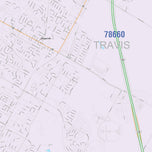 Colorcast Zip Code Style Wall Map of Pflugerville, TX