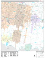Premium Style Wall Map of Pharr, TX