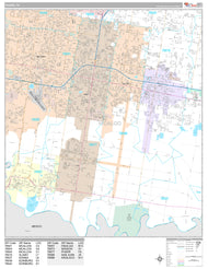 Premium Style Wall Map of Pharr, TX