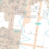 Premium Style Wall Map of Pharr, TX