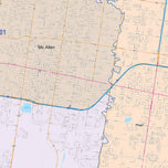 Colorcast Zip Code Style Wall Map of Pharr, TX