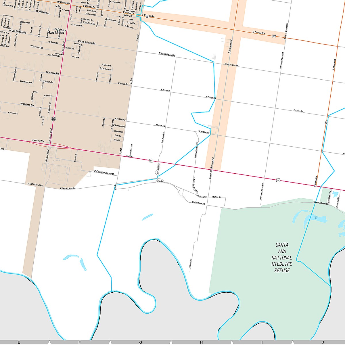Premium Style Wall Map of Pharr, TX