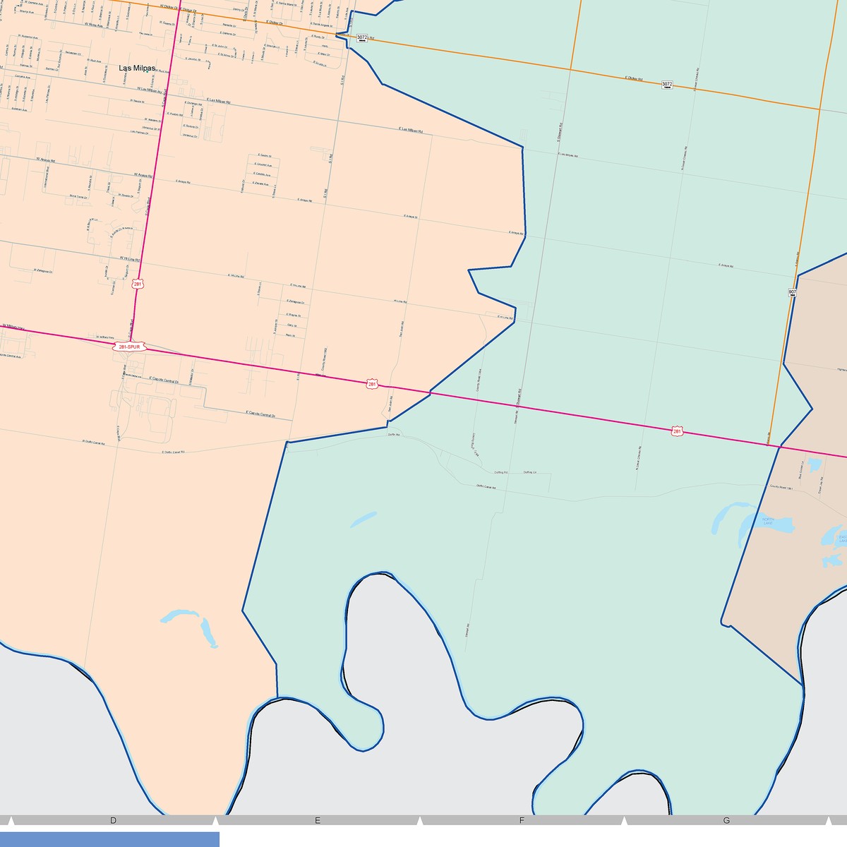 Colorcast Zip Code Style Wall Map of Pharr, TX