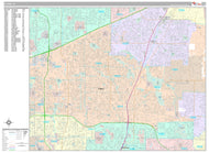 Premium Style Wall Map of Plano, TX