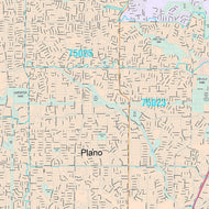 Premium Style Wall Map of Plano, TX