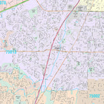 Premium Style Wall Map of Plano, TX