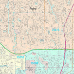 Premium Style Wall Map of Plano, TX