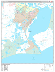 Premium Style Wall Map of Port Arthur, TX