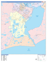 Colorcast Zip Code Style Wall Map of Port Arthur, TX