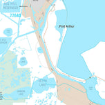 Premium Style Wall Map of Port Arthur, TX
