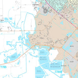 Premium Style Wall Map of Port Arthur, TX