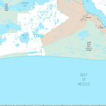 Premium Style Wall Map of Port Arthur, TX